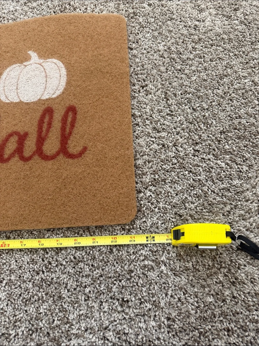 Hello Fall Pumpkin Doormat - Brown